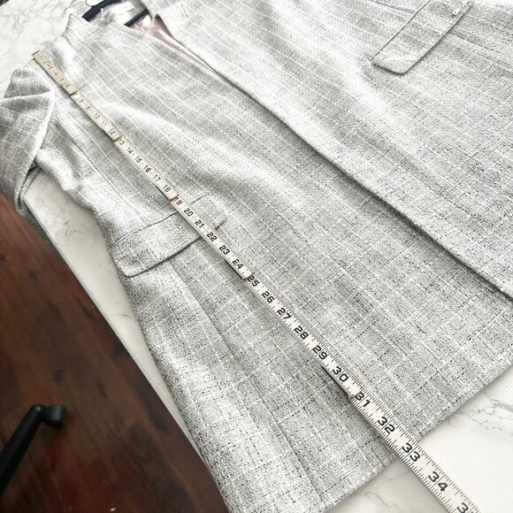 Calvin Klein Checker-Print Collarless Longline Mid Length Blazer Women’s Size 16 - Picture 12 of 15